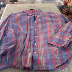 J. Crew Multicolor Plaid Button-Down Shirt in Purple, Red and Yellow